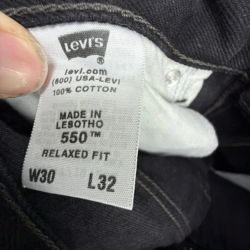 Levis 550 Relaxed Fit Denim Jeans Mens 30x32 Black NWT NOS Y2K 2000s